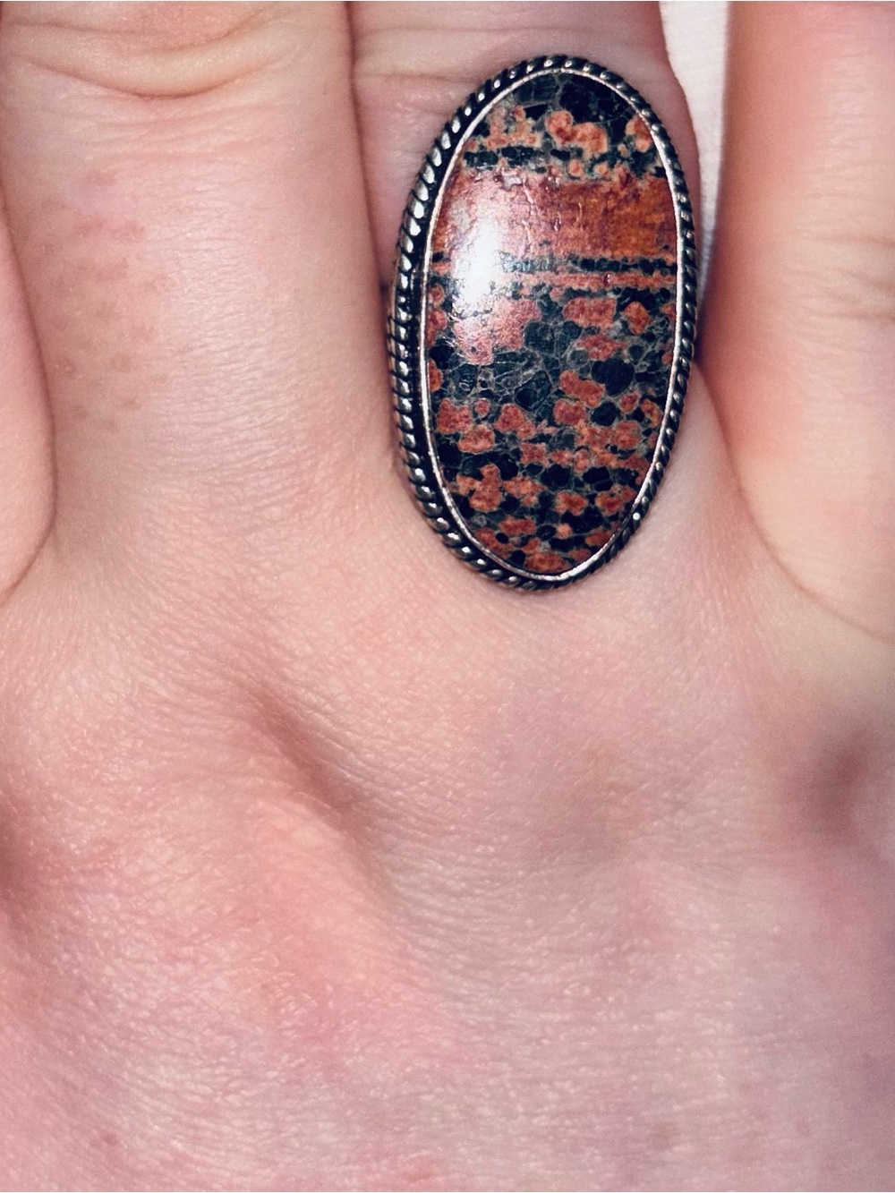 Brecciated Jasper Statement Ring Size 10